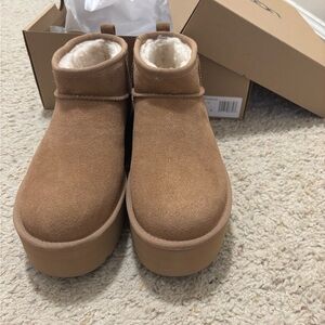 UGG Brown Suede Platform Boots